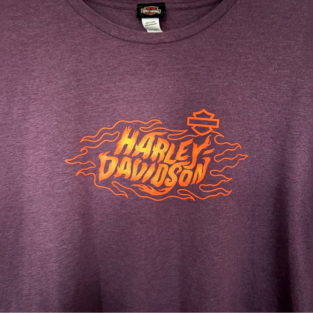 Harley-Davidson Nashville Boswell’s Purple Flame Biker Graphic Tee XXL - Picture 3 of 8